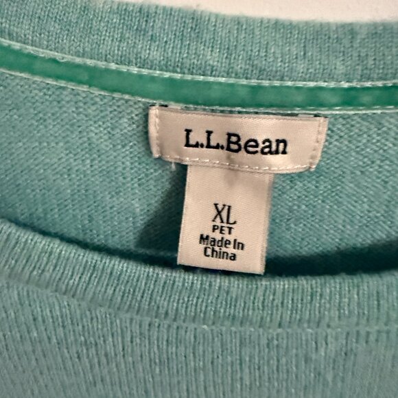 L.L.Bean Womens Mint Green Cashmere Sweater Cozy Winter Soft Extra Large - Picture 3 of 7